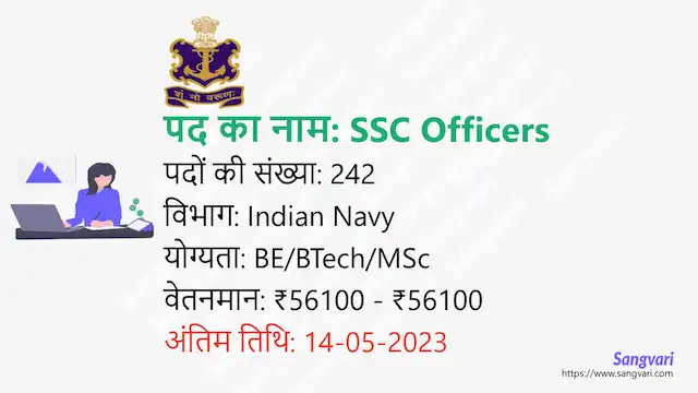 Indian Navy SSC Officers Recruitment 2023 | भारतीय नौसेना में निकली अधिकारी रैंक के भर्ती 