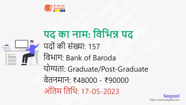 Bank of Baroda Recruitment 2023  | बैंक ऑफ बड़ौदा में निकली विभिन्न पदों पर भर्ती