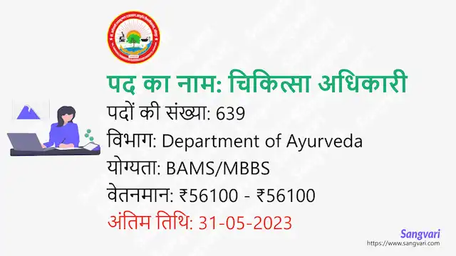 Rajasthan Ayurved University Recruitment 2023 | राजस्थान आयुर्वेद विश्वविद्यालय में चिकित्सा अधिकारी के 639 पदों पर भर्ती