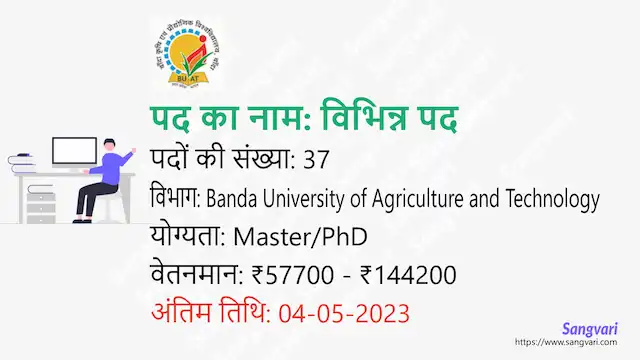 UP BUAT Recruitment 2023 | उत्तर प्रदेश कृषि विश्वविद्यालय में निकली वैकेंसी 
